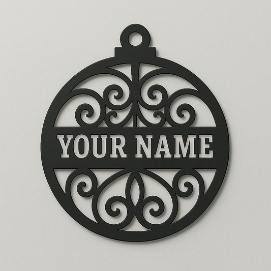 Scrollwork Name Ornament